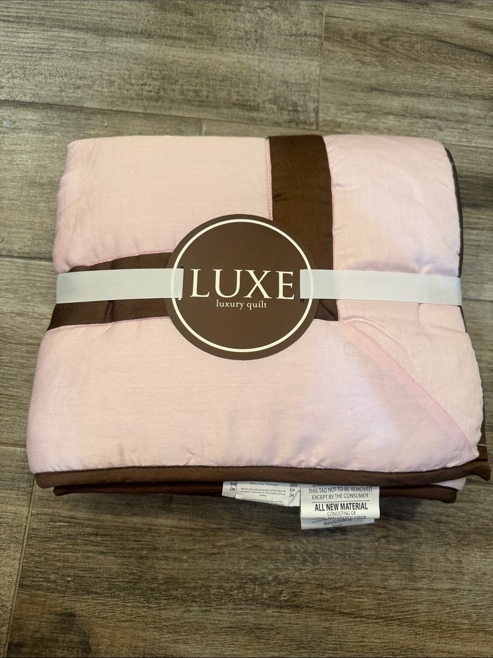 Baby Luxe Pink and Brown Reversible Quilt